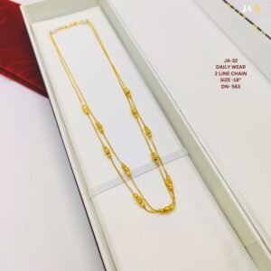 Two Layer Best Quality Gold Plated Chain for Ladies - DN 563