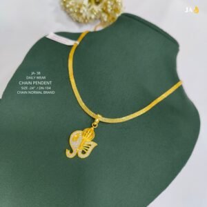 1 Gram Gold Plated Best Quality GANESH JI Chain Pendant - DN 104
