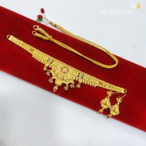 1 Gram Gold Plated Meena Chik Set with Earrings - DN 03