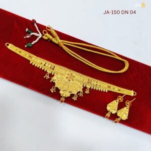 1 Gram Gold Plated Meena Chik Set with Earrings - DN 04