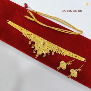 1 Gram Gold Plated Meena Chik Set with Earrings - DN 06