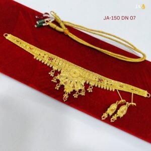 1 Gram Gold Plated Meena Chik Set with Earrings - DN 07