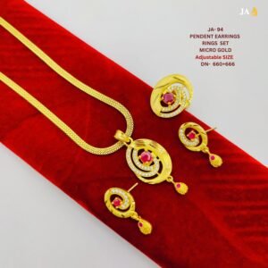 Elegant Micro Gold Chain Pendant Set  - DN 666+660