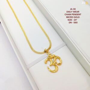 Micro Gold Plated Om Pendant with Chain (24") - DN 580
