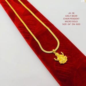 Micro Gold Plated Shree Ganesh JI Pendant with Chain (24") - DN 600