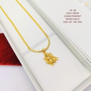 Micro Gold Plated Mata Rani Pendant with Chain (24") -DN 601