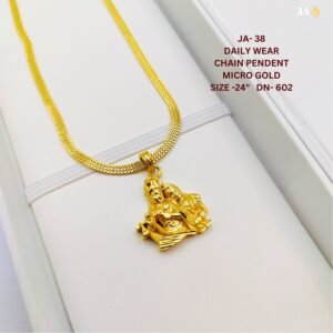 Micro Gold Plated Radhe Krishna Pendant with Chain (24") -DN 602