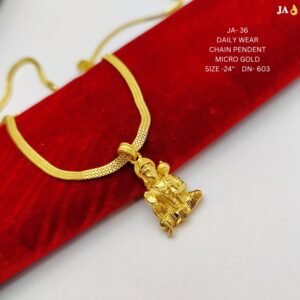 Micro Gold Plated Hanuman Ji Pendant with Chain (24") - DN 603