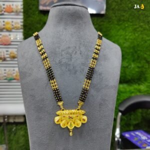Handmade Long Mangalsutra 3 Line Meena Work DN 1549