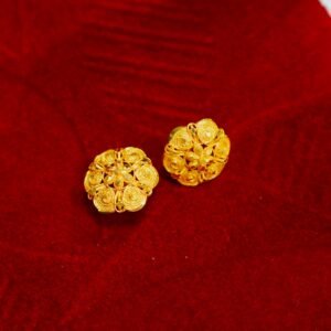 Simple Gold Tops Earrings Daily Use DN-1654