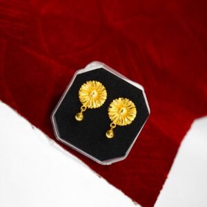 Simple Gold Tops Earrings Daily Use DN-1656