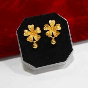 Simple Gold Tops Earrings Daily Use DN-1659