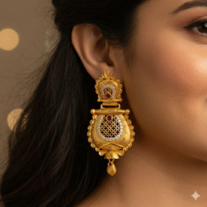 Elegant Micro Gold Polish Meenakari Earrings  - DN  1704