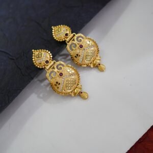 Elegant Micro Gold Polish Meenakari Earrings  - DN  1702