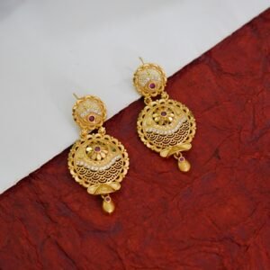 Elegant Micro Gold Polish Meenakari Earrings  - DN  1703
