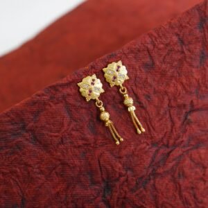 Simple Gold Tops Earrings Daily Use DN- 1708