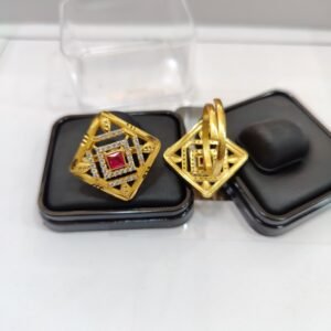 Designer Square Shape Gold Ring – Traditional Touch DN-09