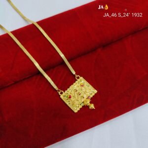 Antique Style Ethnic Pendant Set with Gold Finish Chain DN-1932