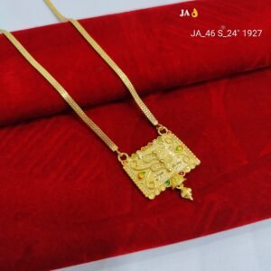 Antique Style Ethnic Pendant Set with Gold Finish Chain DN-1927