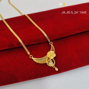 Antique Style Ethnic Pendant Set with Gold Finish Chain DN- 1545