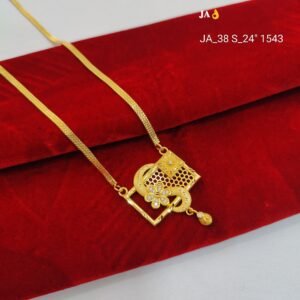 Antique Style Ethnic Pendant Set with Gold Finish Chain DN- 1543