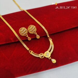 Antique Style Ethnic Pendant Set with Gold Finish Chain DN- 1541