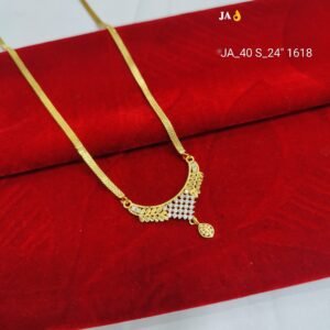 Antique Style Ethnic Pendant Set with Gold Finish Chain DN- 1618