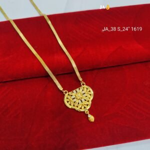 Antique Style Ethnic Pendant Set with Gold Finish Chain DN- 1619