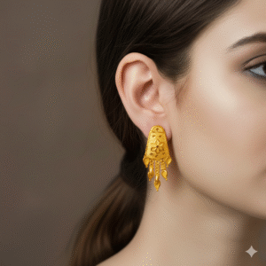 Luxe Spark – Gold Stud Earrings (Party Wear) - DN 2046