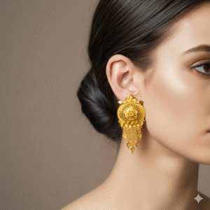 Luxe Spark – Gold Stud Earrings (Party Wear) - DN 2035