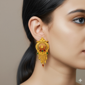 Luxe Spark – Gold Stud Earrings (Party Wear) - DN 2036