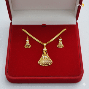 Luxury Designer Gold Pendant with Matching Earrings DN- 2226