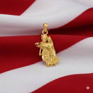 Gold Plated Radha Krishna Pendant  - DN-595