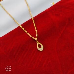 Premium Finish Gold Plated Chain with Oval Charm DN- 2099