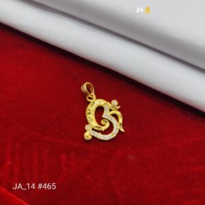 Sparkling Stone-Studded Gold Om - Premium Daily Wear Pendant - DN-465