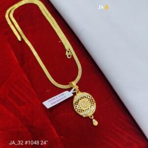 Luxury Gold-Plated Daily Wear Pendant with Elegant Lattice Design - DN- 1048