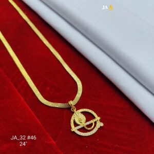 “Royal Aura 24” Gold Emblem Pendant Chain” DN- 46
