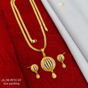 Majestic Gold Pendant Set – Timeless Beauty with Sparkling Precision Craft - DN- 910