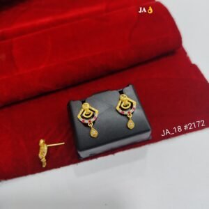Royal Gold-Toned Teardrop Dangle Earrings – Festive Edition DN- 2172