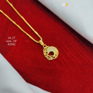 Micro-Pave Zirconia ka 'Golden Halo' Pendant DN- 2092