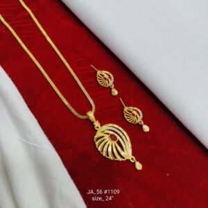 Elegance Defined: Gold Plated Pendant & Stud Set DN- 1109