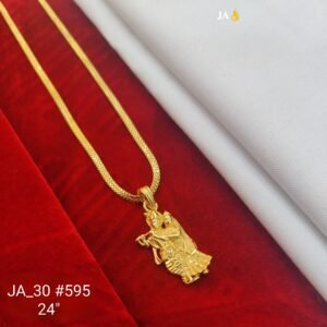 “Elegant Radha-Krishna Gold Pendant Chain | Premium Divine Jewellery” DN- 595