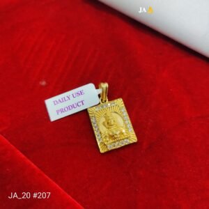 ✨ Divine Lord Shiva Gold-Plated Pendant with Stone Border – Daily Wear Spiritual Jewelry - DN-207