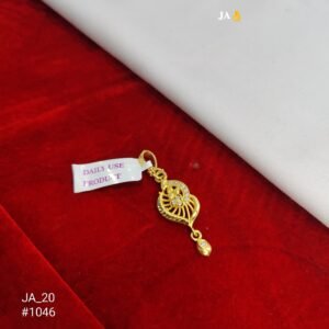 Radiant Gold-Plated Peacock Drop Pendant – Timeless Daily Wear Elegance - DN-1046