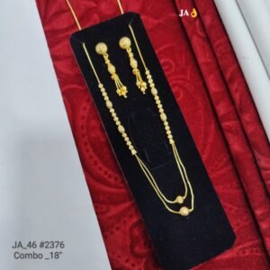 Elegant Gold-Tone Mangalsutra Combo Set with Designer Drop Earrings DN- 2376