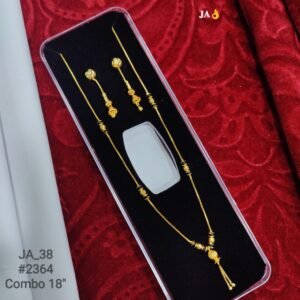 Designer Gold-Finish Daily Wear Mangalsutra Combo - 18" Length with Drop Earrings DN- 2364