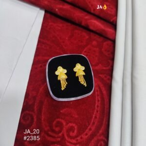 Elegant Floral Gold Drop Earrings with Sparkling Stone Accents - DN 2385