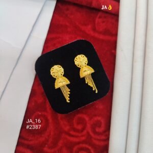 Ethnic Gold Floral Stud Jhumki Earrings - Bridal & Festive Collection - DN 2387