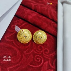 Gold-Plated Stud Earrings – Traditional Tops  DN-2420