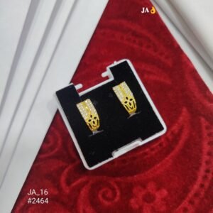 Elegant Gold-Plated Crystal Studded Hoop Earrings for Women | Party & Daily Wear Jewelry  DN - 2464